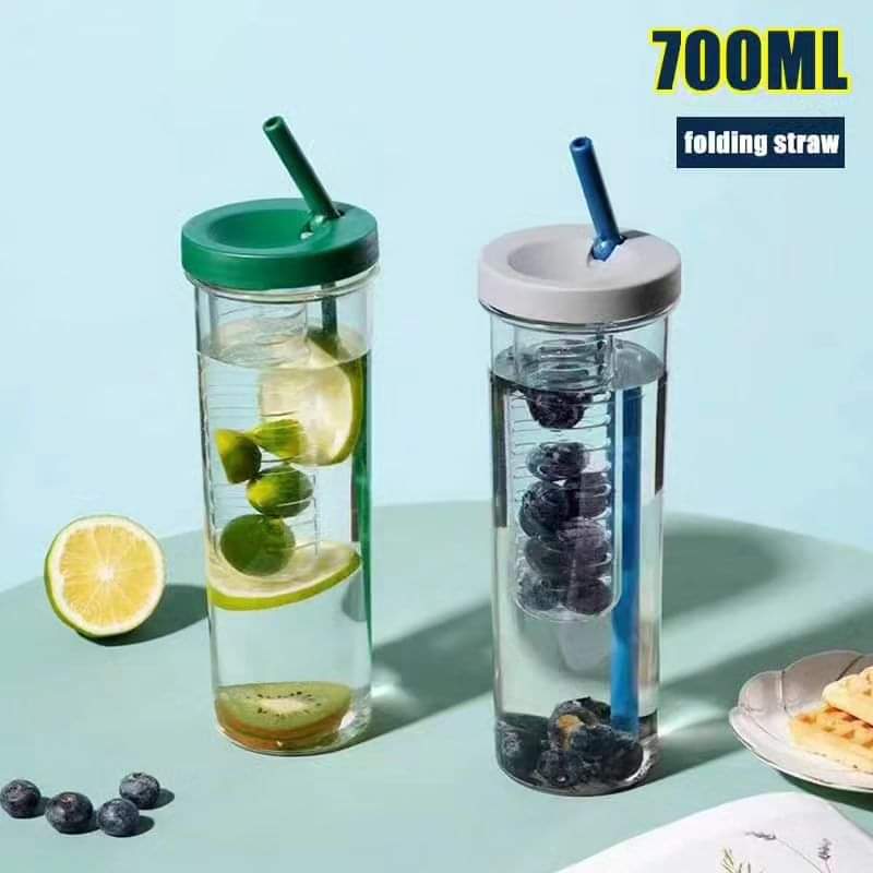 Frendorf | Wasserflasche mit faltbarem Strohhalm