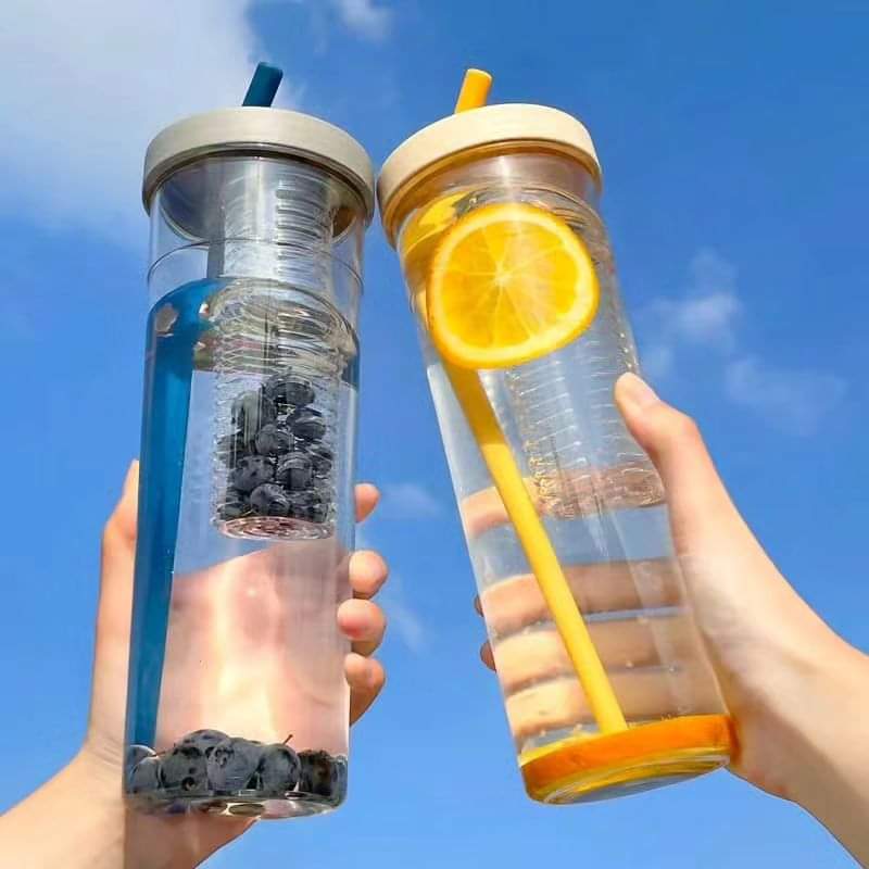 Frendorf | Wasserflasche mit faltbarem Strohhalm