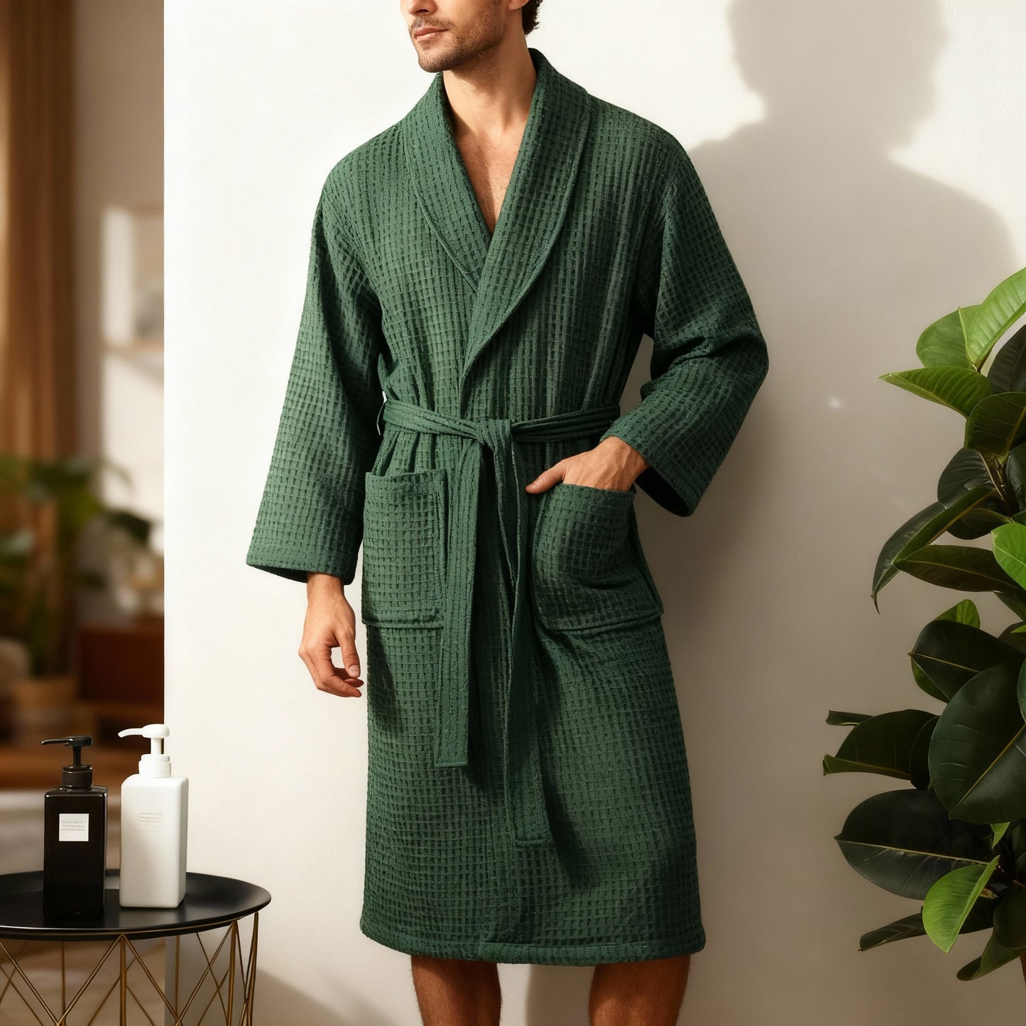 Frendorf CozyCotton Premium Bademantel – Weiche, atmungsaktive Baumwolle für Herren & Damen – Mit Taschen