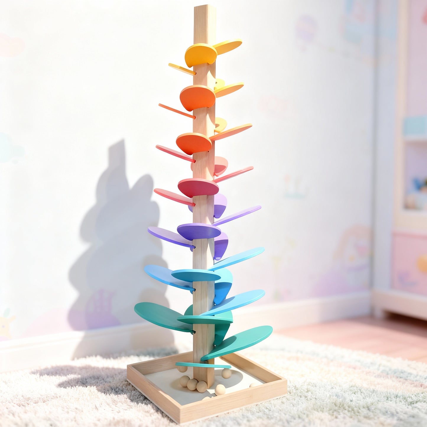 Frendorf | Interaktiver Regenbogen-Murmelturm – Luca | Klang, Farben & Entdeckung für Kinder