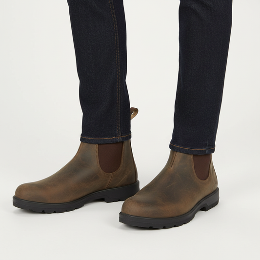 Frendorf | Unisex Chelsea Boots Wasserdicht Kunstleder Slip-On Flacher Absatz