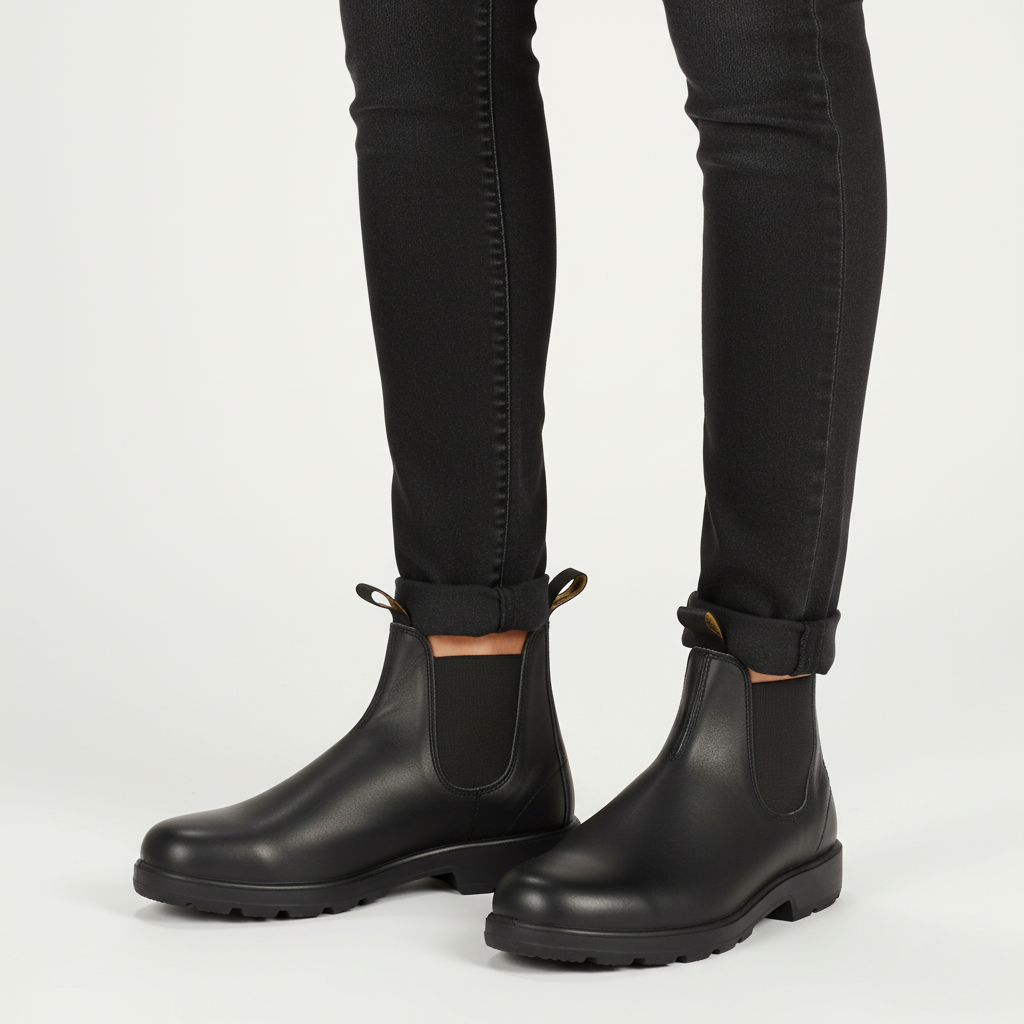 Frendorf | Unisex Chelsea Boots Wasserdicht Kunstleder Slip-On Flacher Absatz