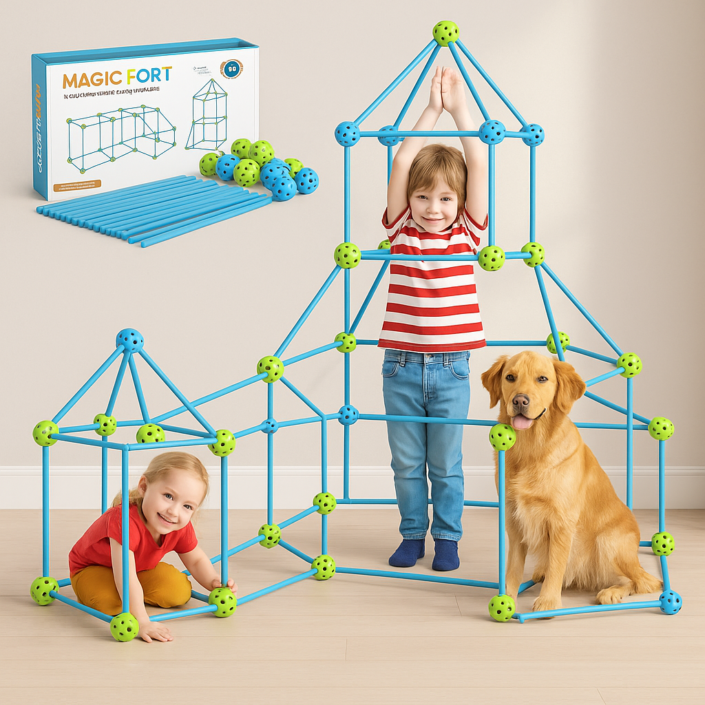 Frendorf | Kinder Konstruktions-Fort – DIY Baukasten für kreative Spielwelten