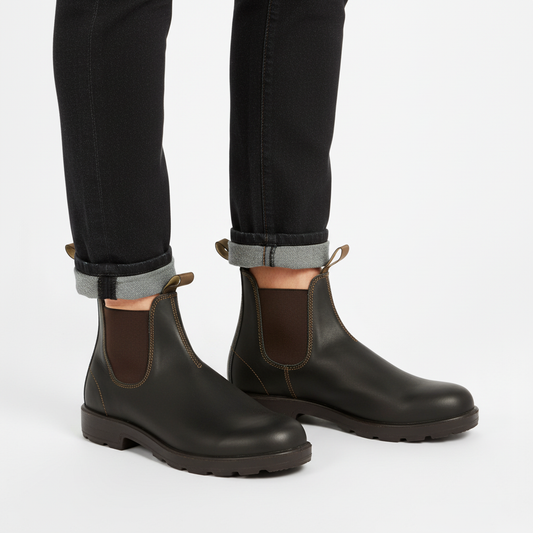 Frendorf | Unisex Chelsea Boots Wasserdicht Kunstleder Slip-On Flacher Absatz