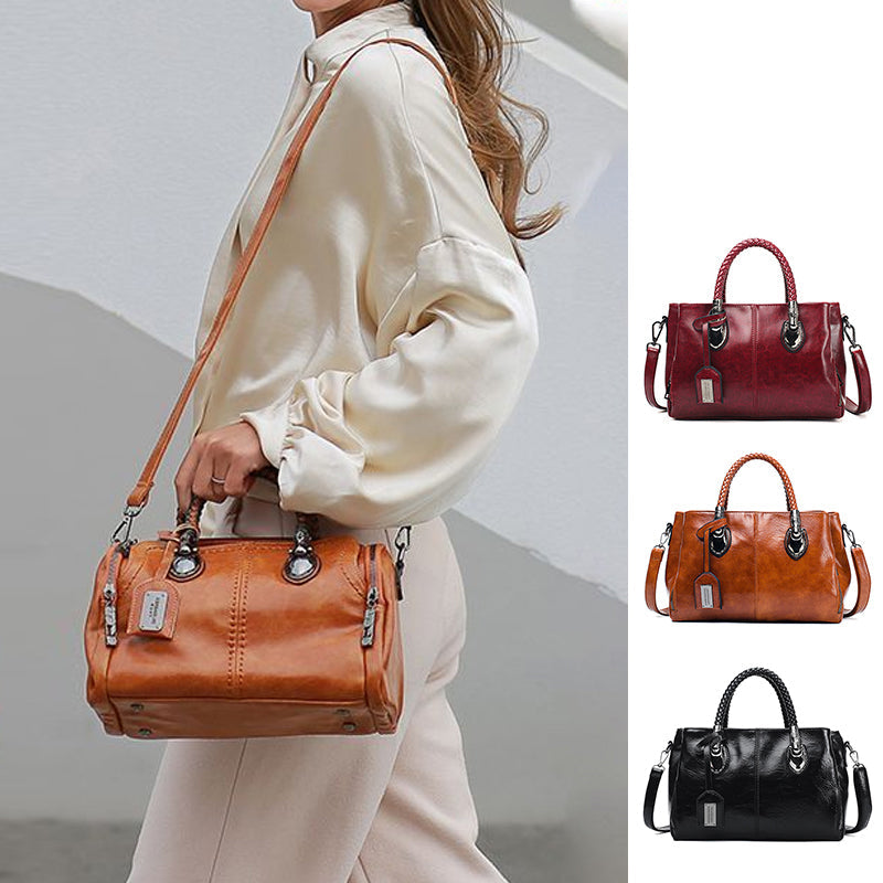 Frendorf | Neue Handtaschen aus Ölwachsleder Boston, große Tragetasche aus weichem Leder