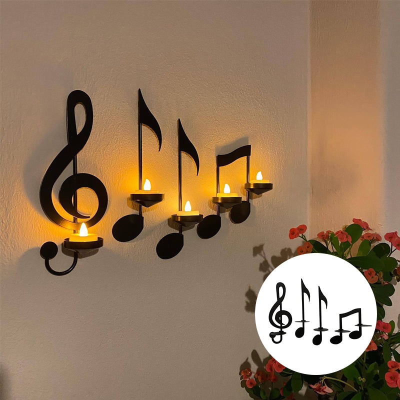 Schwarze Musiknoten Wandlampe
