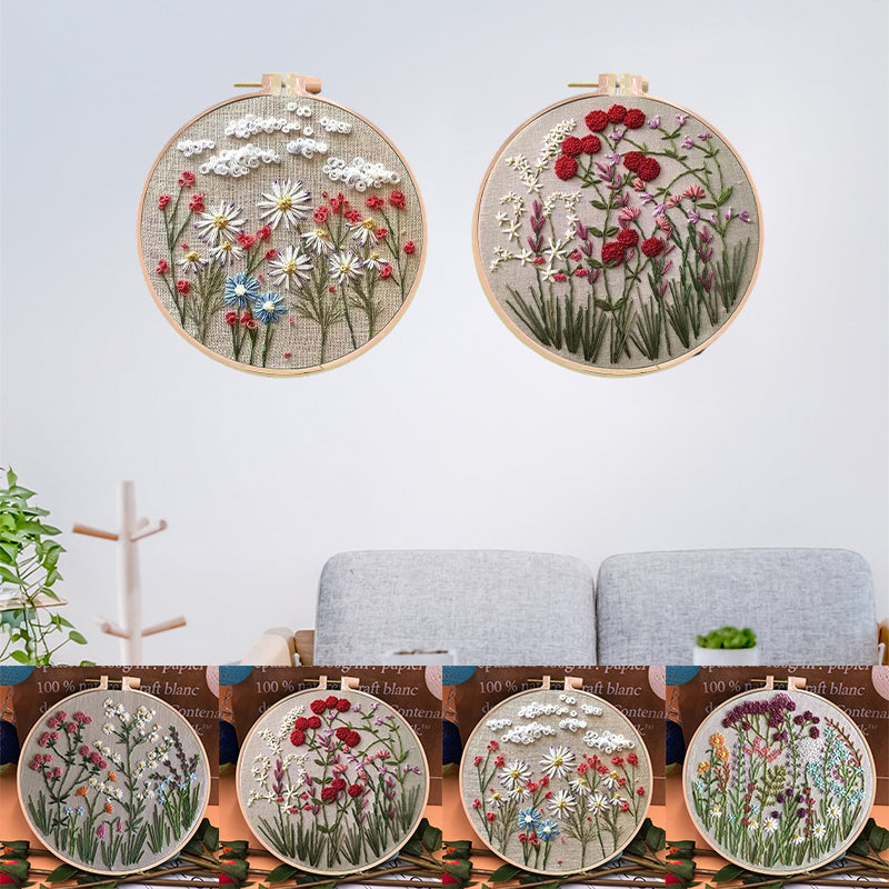 Frendorf | Stickrahmen-Blumen-Kit für Anfänger