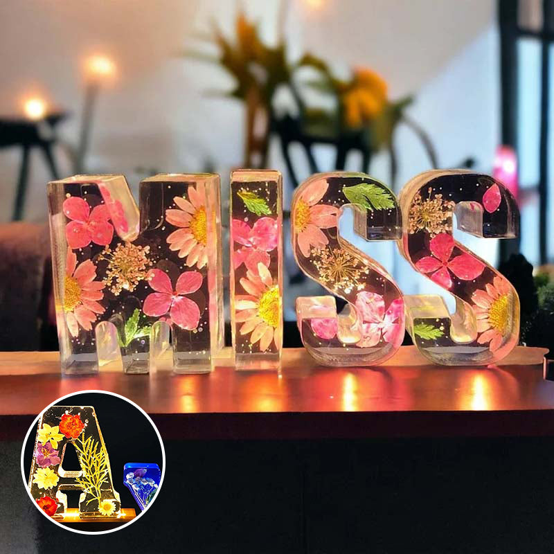 Frendorf | Nachtlicht aus Kunstharz mit Blumenmuster