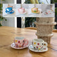 Frendorf | Handbemalte kreative Kaffeetasse, Keramiktasse und Unterteller-Set