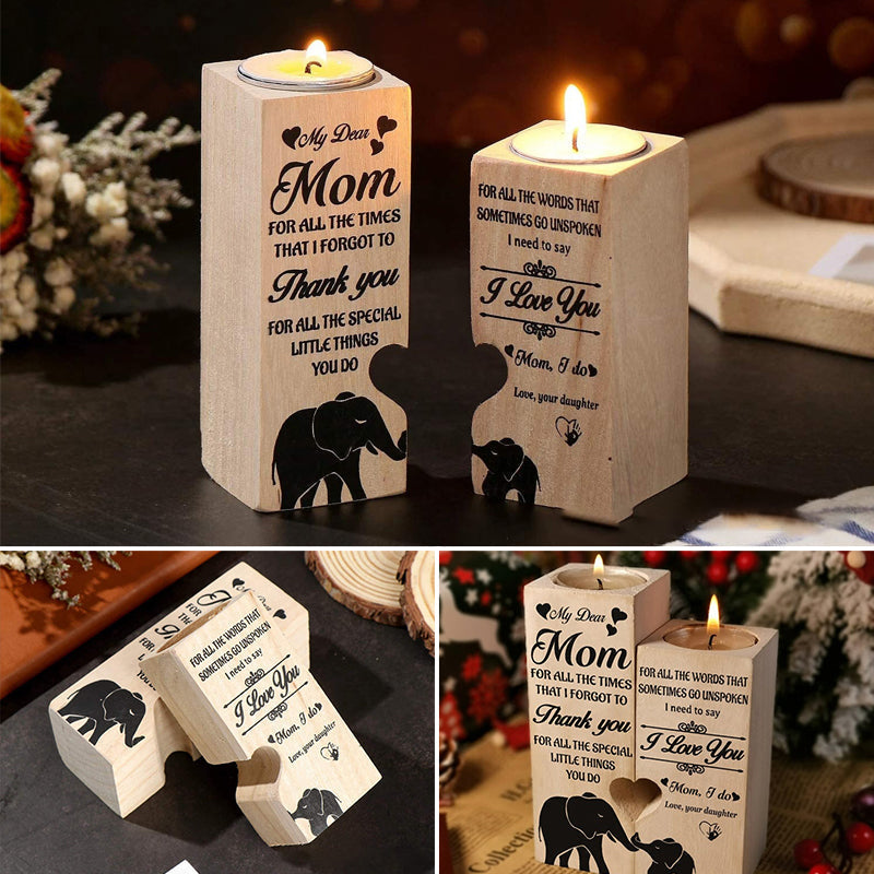 Frendorf | Smile A Lot More - Holzkerzenhalter mit Kerze Geschenk für Ihre Lieben