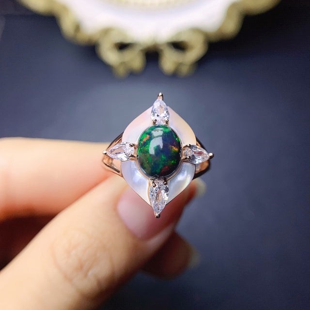 Frendorf | 925 Sterling Silver Opal Pfau Ring