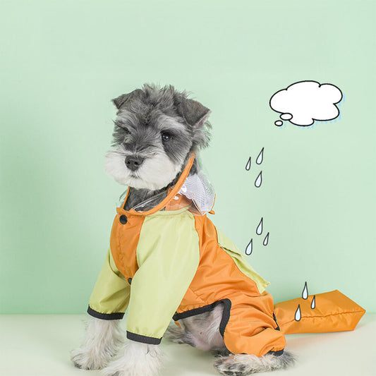Allwetter wasserdicht Vollabdeckung Reflective Hund Kapuzenregenmantel