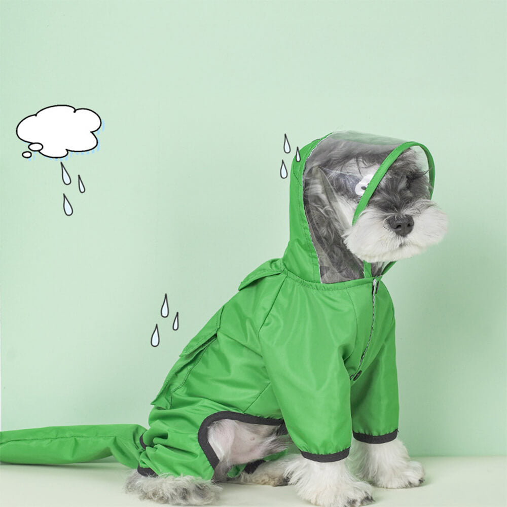 Allwetter wasserdicht Vollabdeckung Reflective Hund Kapuzenregenmantel
