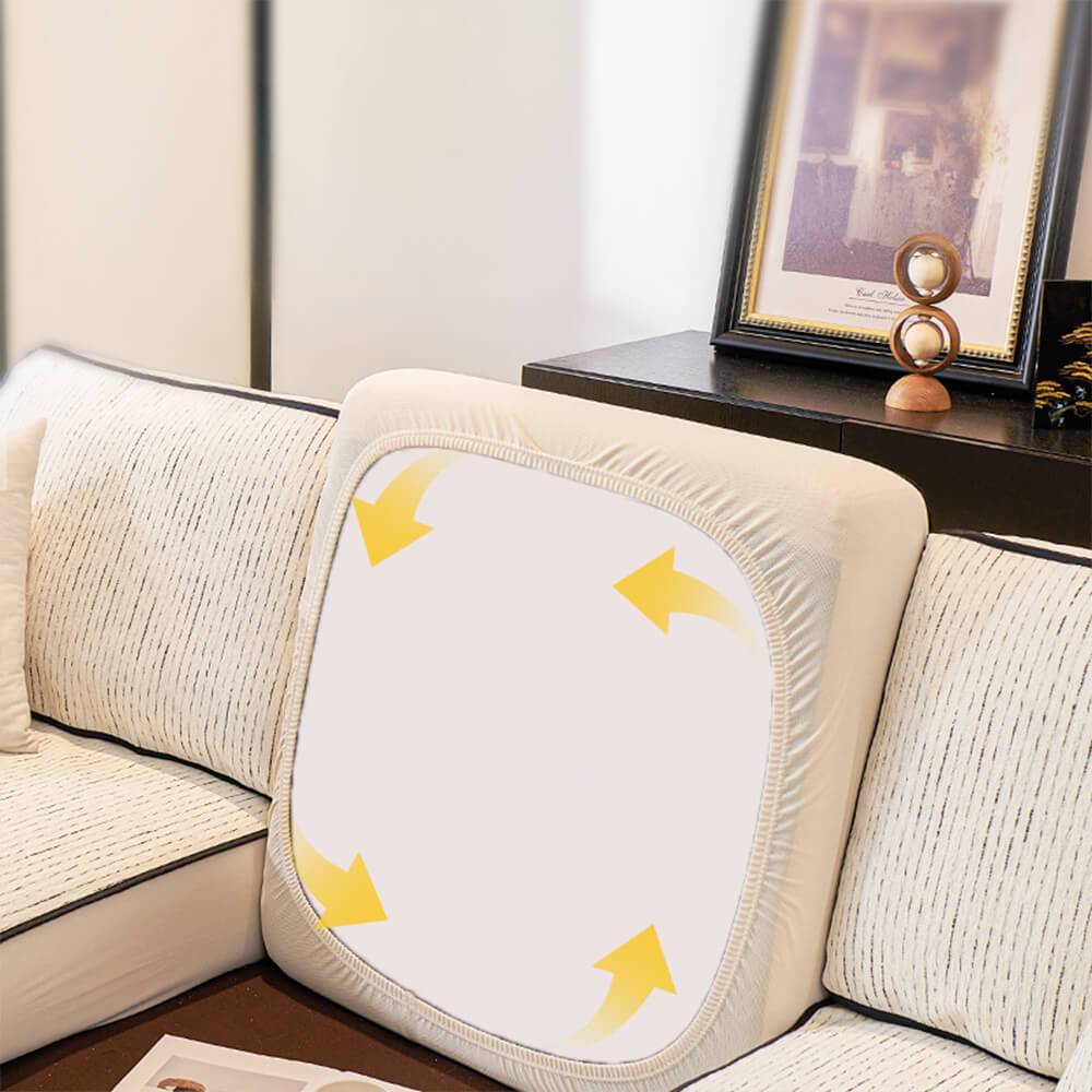 Lineare Moderne Stretch Chenille Vollumhüllung Couchbezug