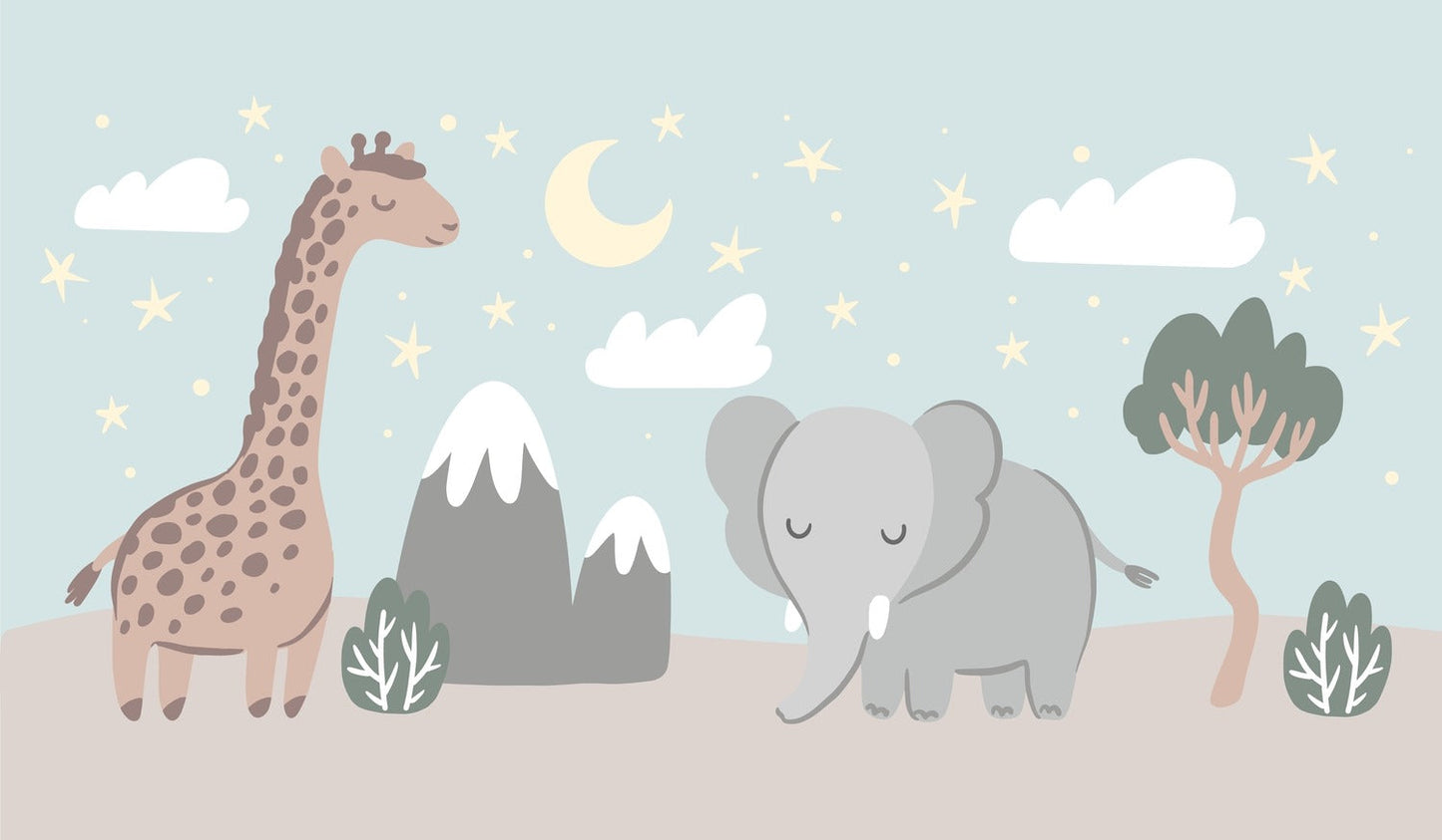 Frendorf | Feen Nacht Tiere Cartoon Tapete Wandbild