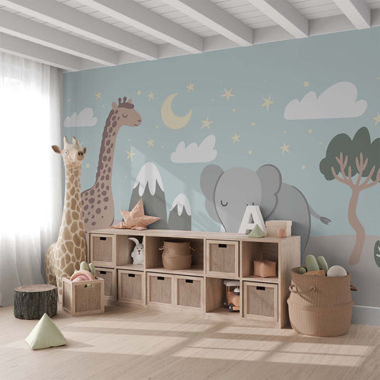 Frendorf | Feen Nacht Tiere Cartoon Tapete Wandbild