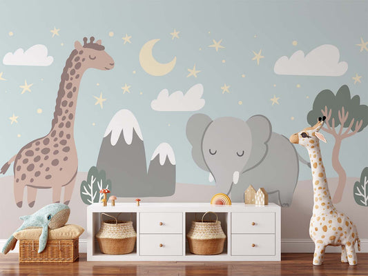 Frendorf | Feen Nacht Tiere Cartoon Tapete Wandbild