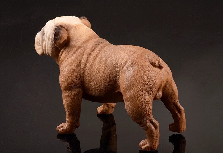 Mode 1Stk Beige/Braun British Bulldog Modell Französisch Englisch Bulldog Harz Simulation Hundeskulptur Spielzeug für Actionfigur