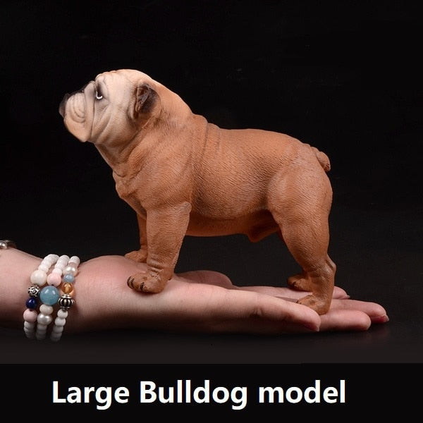 Mode 1Stk Beige/Braun British Bulldog Modell Französisch Englisch Bulldog Harz Simulation Hundeskulptur Spielzeug für Actionfigur