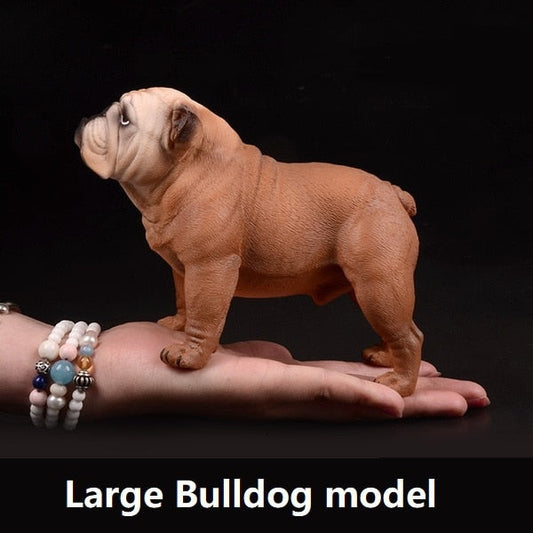 Mode 1Stk Beige/Braun British Bulldog Modell Französisch Englisch Bulldog Harz Simulation Hundeskulptur Spielzeug für Actionfigur