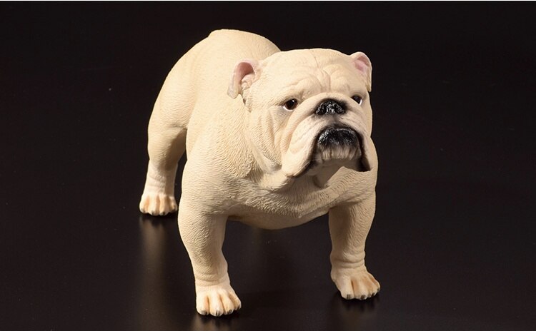 Mode 1Stk Beige/Braun British Bulldog Modell Französisch Englisch Bulldog Harz Simulation Hundeskulptur Spielzeug für Actionfigur