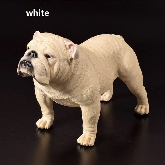 Mode 1Stk Beige/Braun British Bulldog Modell Französisch Englisch Bulldog Harz Simulation Hundeskulptur Spielzeug für Actionfigur