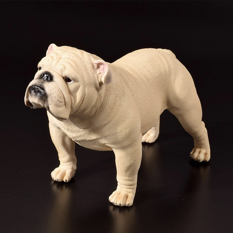 Mode 1Stk Beige/Braun British Bulldog Modell Französisch Englisch Bulldog Harz Simulation Hundeskulptur Spielzeug für Actionfigur
