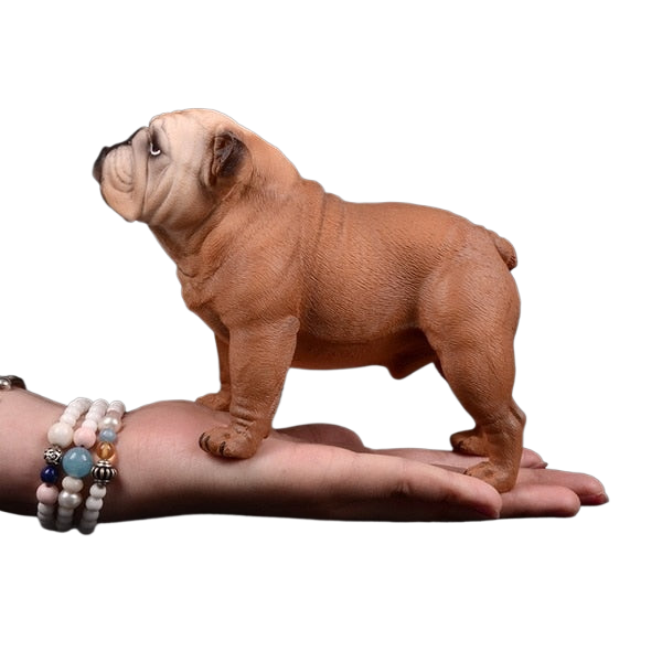 Mode 1Stk Beige/Braun British Bulldog Modell Französisch Englisch Bulldog Harz Simulation Hundeskulptur Spielzeug für Actionfigur