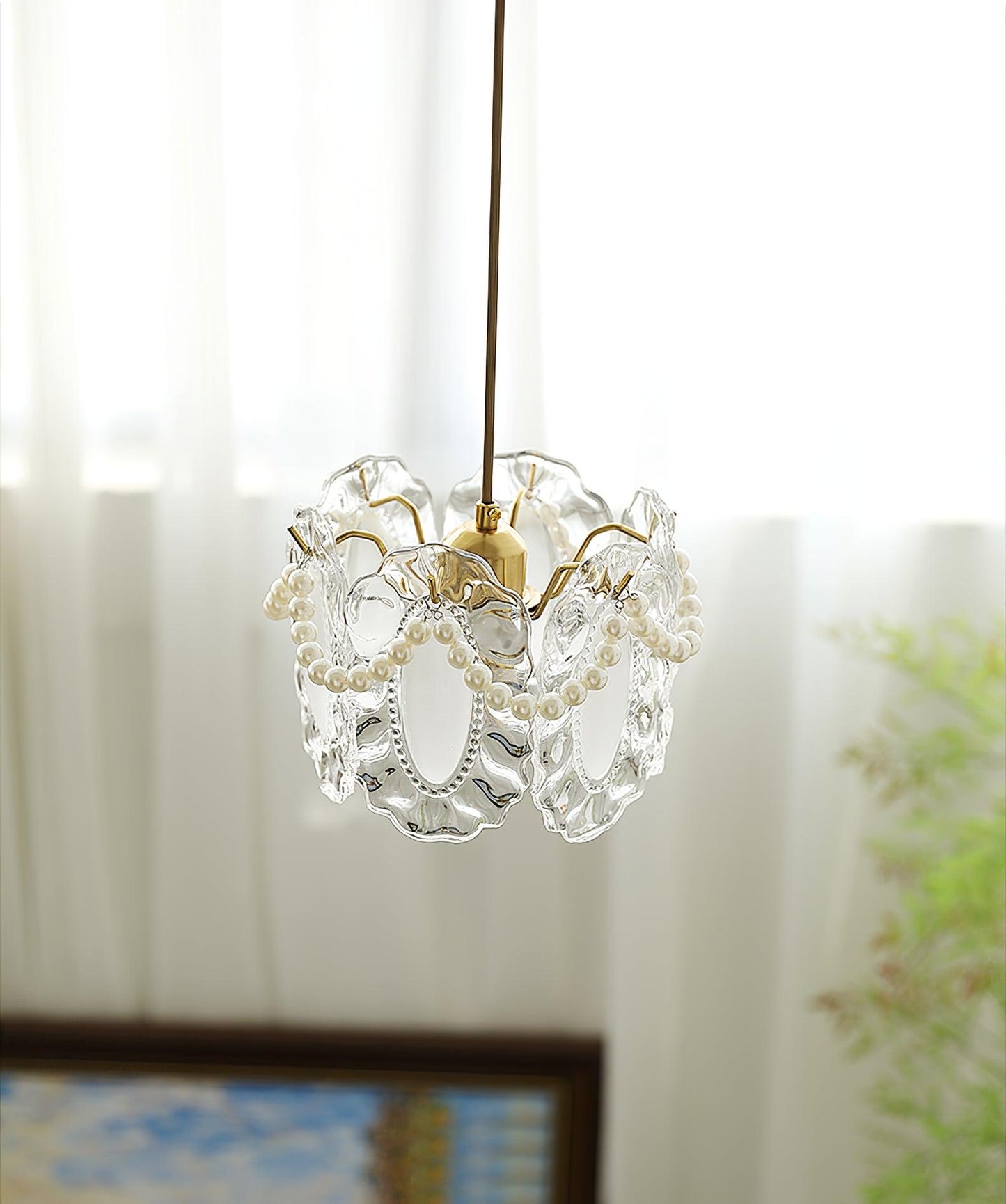 Frendorf | LumiPetal Glas Pendelleuchte | Florales Design | Elegante Beleuchtung | Deko für Zuhause
