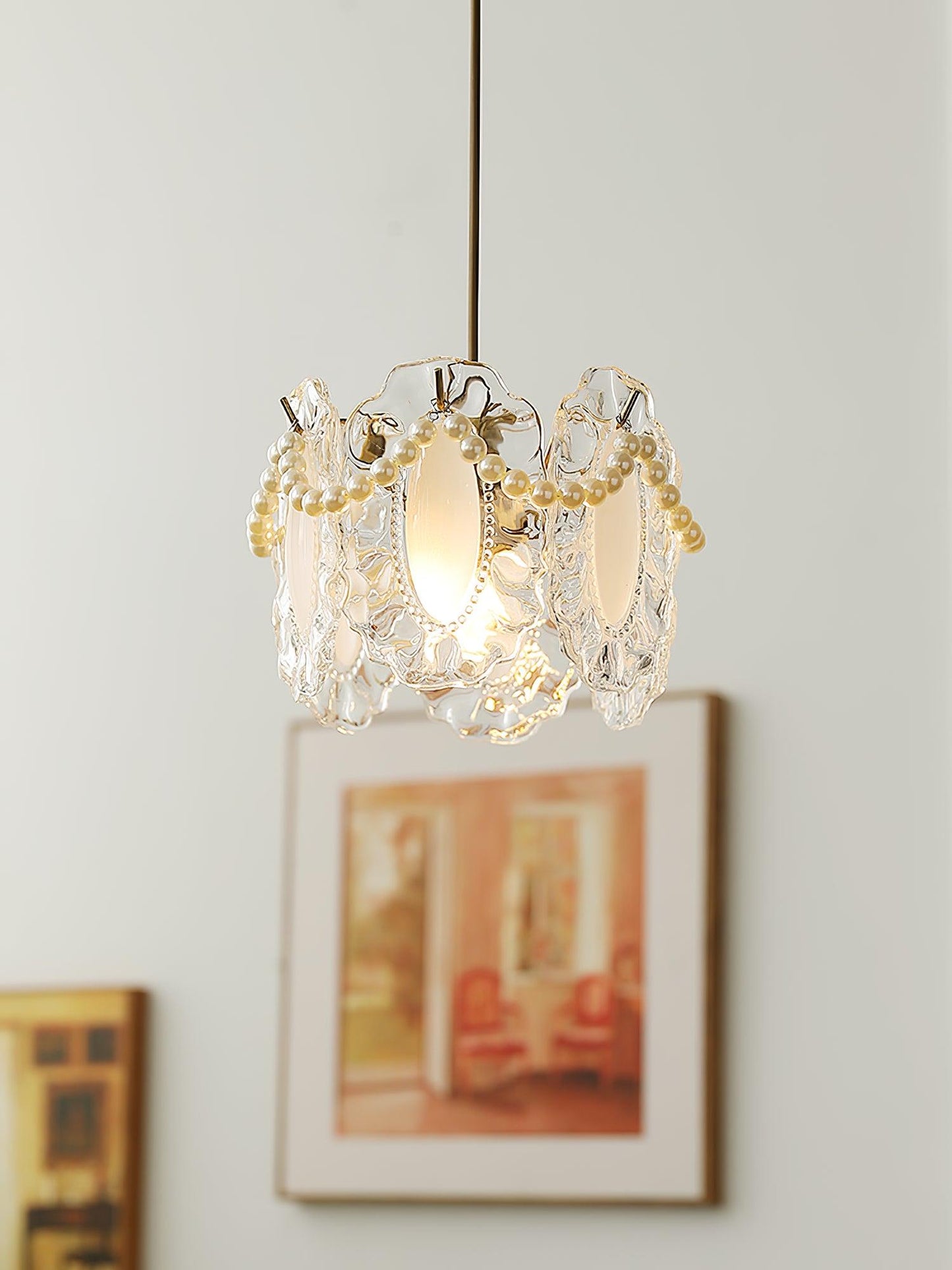 Frendorf | LumiPetal Glas Pendelleuchte | Florales Design | Elegante Beleuchtung | Deko für Zuhause