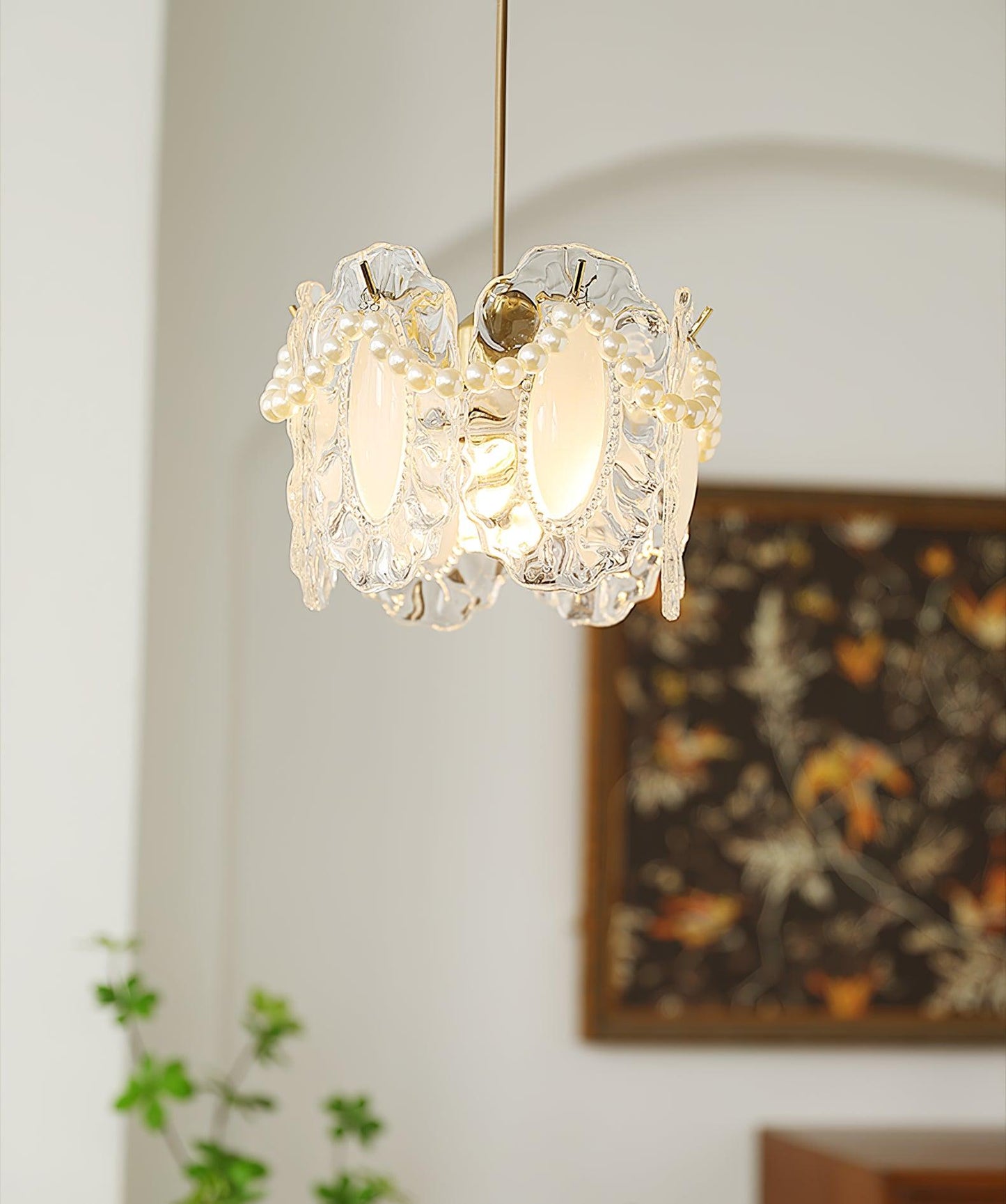 Frendorf | LumiPetal Glas Pendelleuchte | Florales Design | Elegante Beleuchtung | Deko für Zuhause