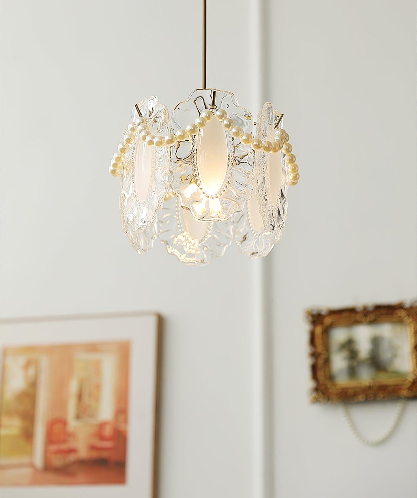 Frendorf | LumiPetal Glas Pendelleuchte | Florales Design | Elegante Beleuchtung | Deko für Zuhause