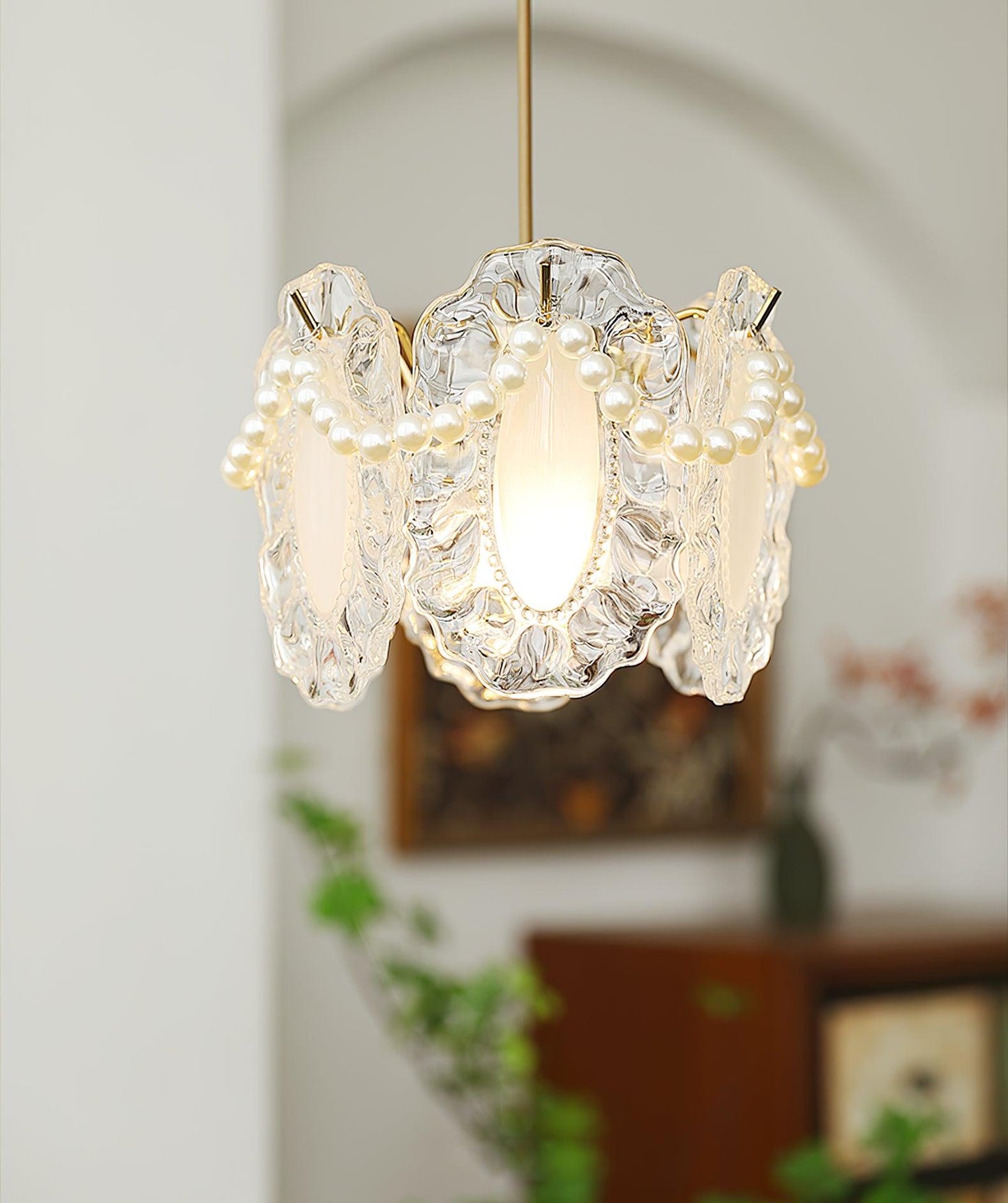 Frendorf | LumiPetal Glas Pendelleuchte | Florales Design | Elegante Beleuchtung | Deko für Zuhause