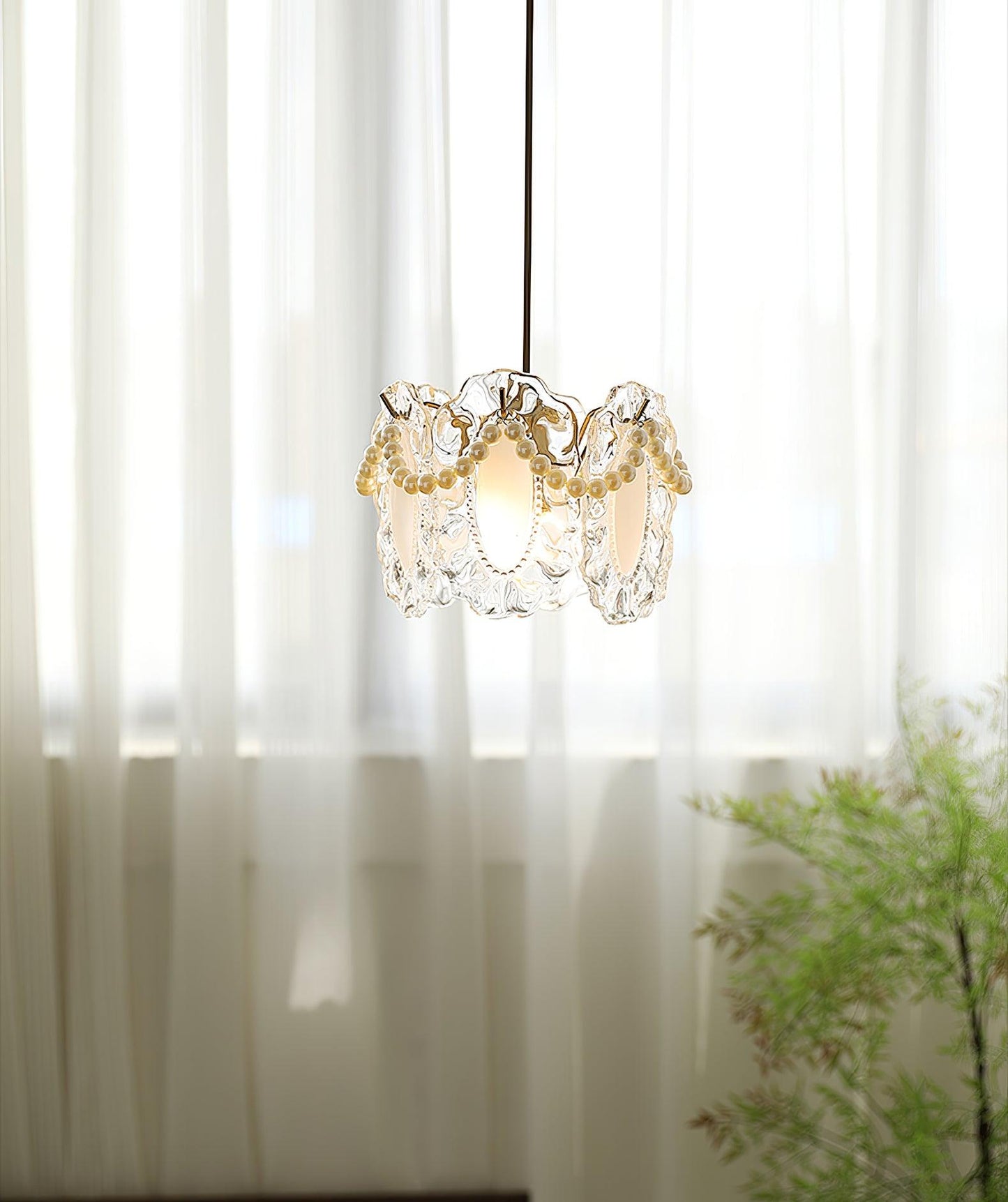 Frendorf | LumiPetal Glas Pendelleuchte | Florales Design | Elegante Beleuchtung | Deko für Zuhause