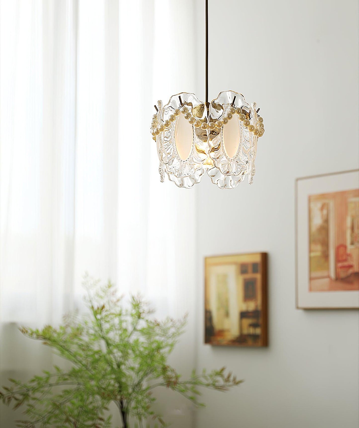Frendorf | LumiPetal Glas Pendelleuchte | Florales Design | Elegante Beleuchtung | Deko für Zuhause