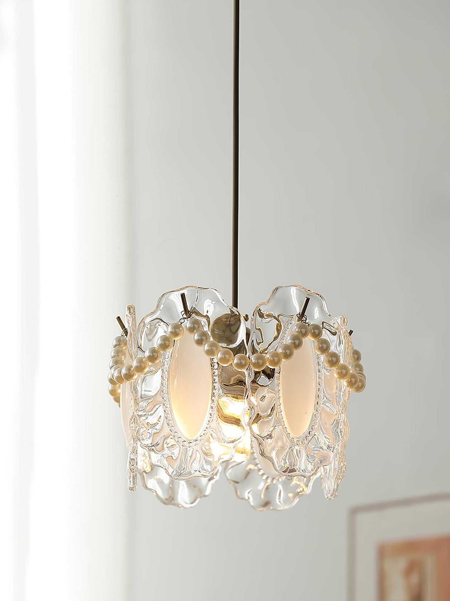 Frendorf | LumiPetal Glas Pendelleuchte | Florales Design | Elegante Beleuchtung | Deko für Zuhause