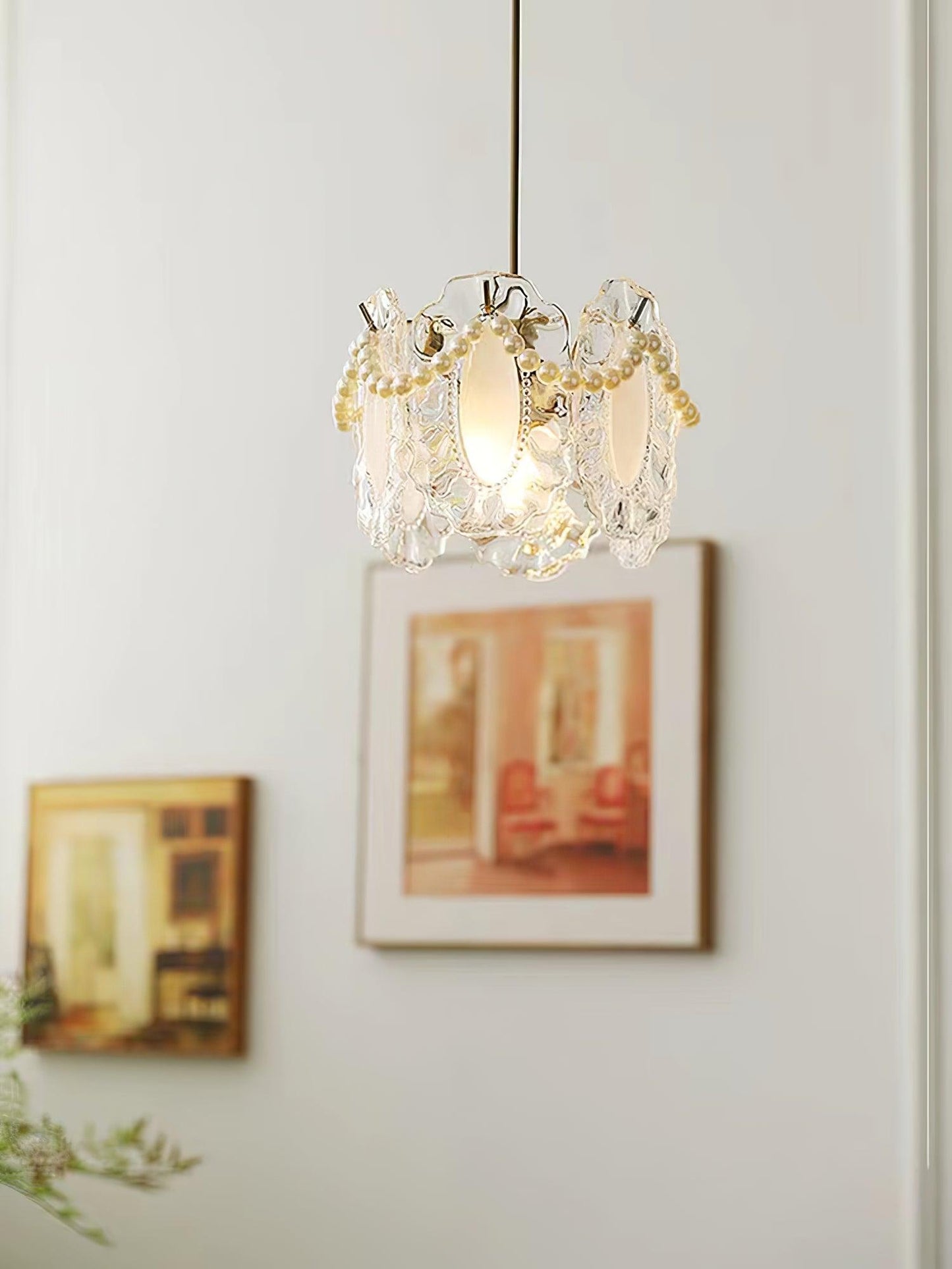 Frendorf | LumiPetal Glas Pendelleuchte | Florales Design | Elegante Beleuchtung | Deko für Zuhause