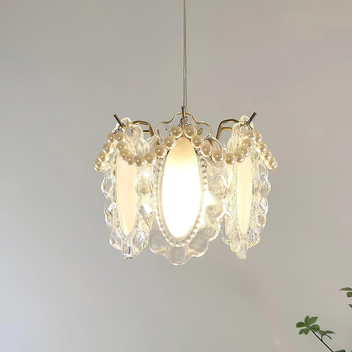 Frendorf | LumiPetal Glas Pendelleuchte | Florales Design | Elegante Beleuchtung | Deko für Zuhause