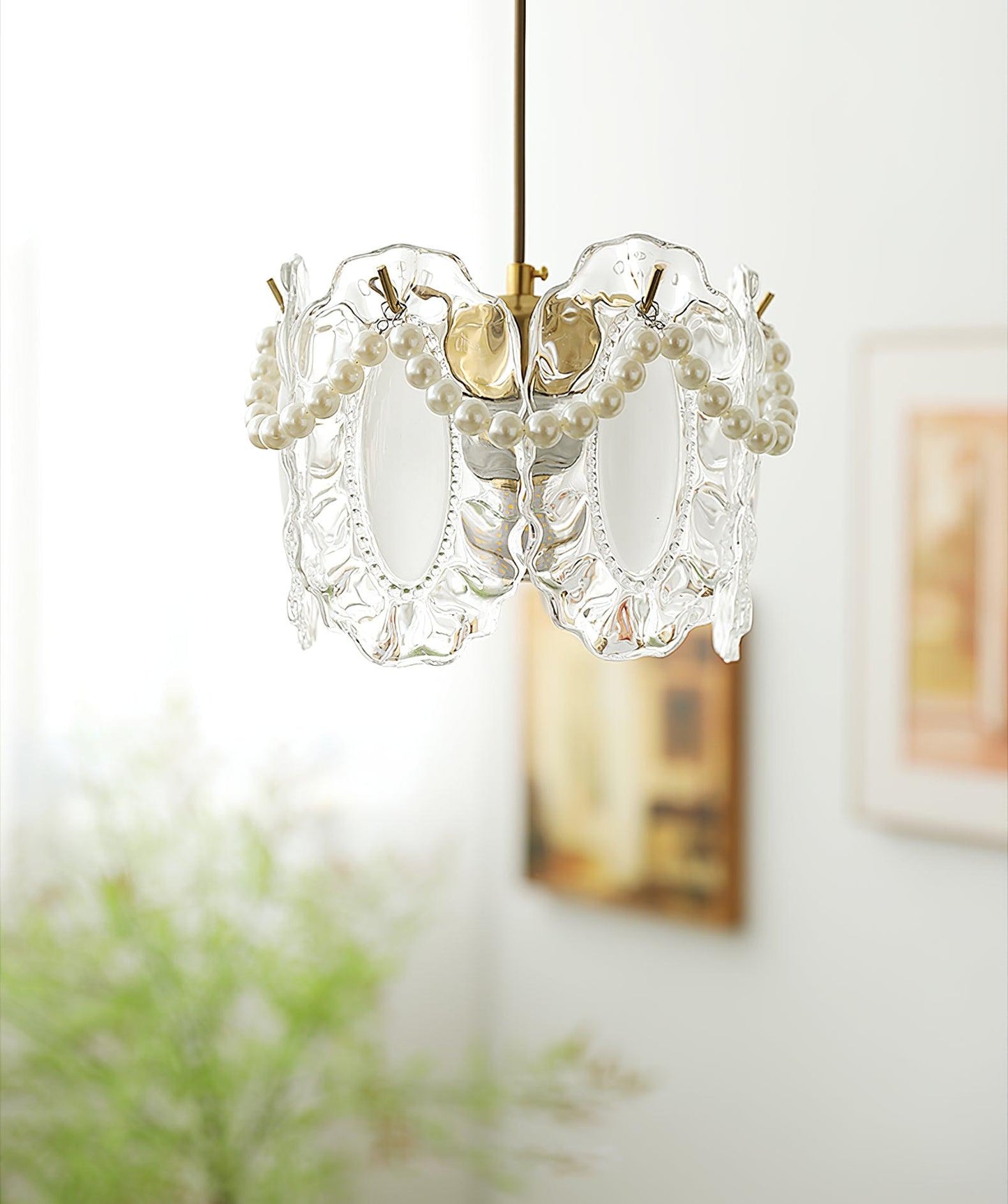 Frendorf | LumiPetal Glas Pendelleuchte | Florales Design | Elegante Beleuchtung | Deko für Zuhause