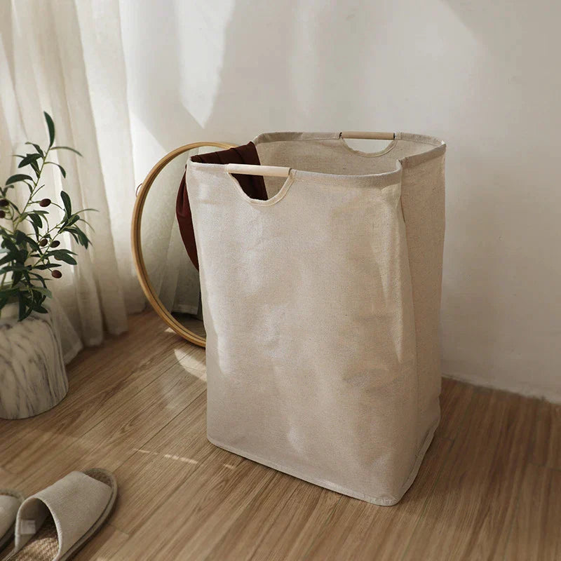 Frendorf | JapanStil Baumwoll-Leinen Wäschekorb
