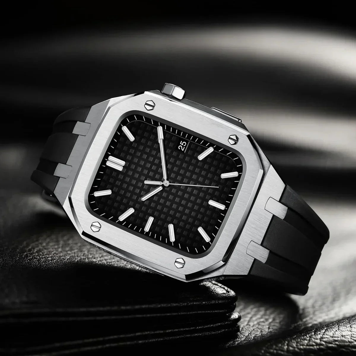 Frendorf | AP9009 Silikonband 316L Edelstahl Uhrengehäuse Retrofit-Kit für die Apple Watch