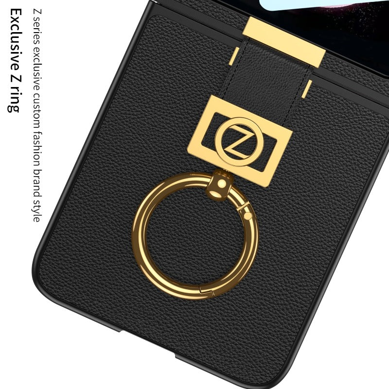 Frendorf | Mit Ring Stand Ultra-Dünne Handyhülle mit eingebautem kleinen Bildschirm für Samsung Galaxy Z Flip 6