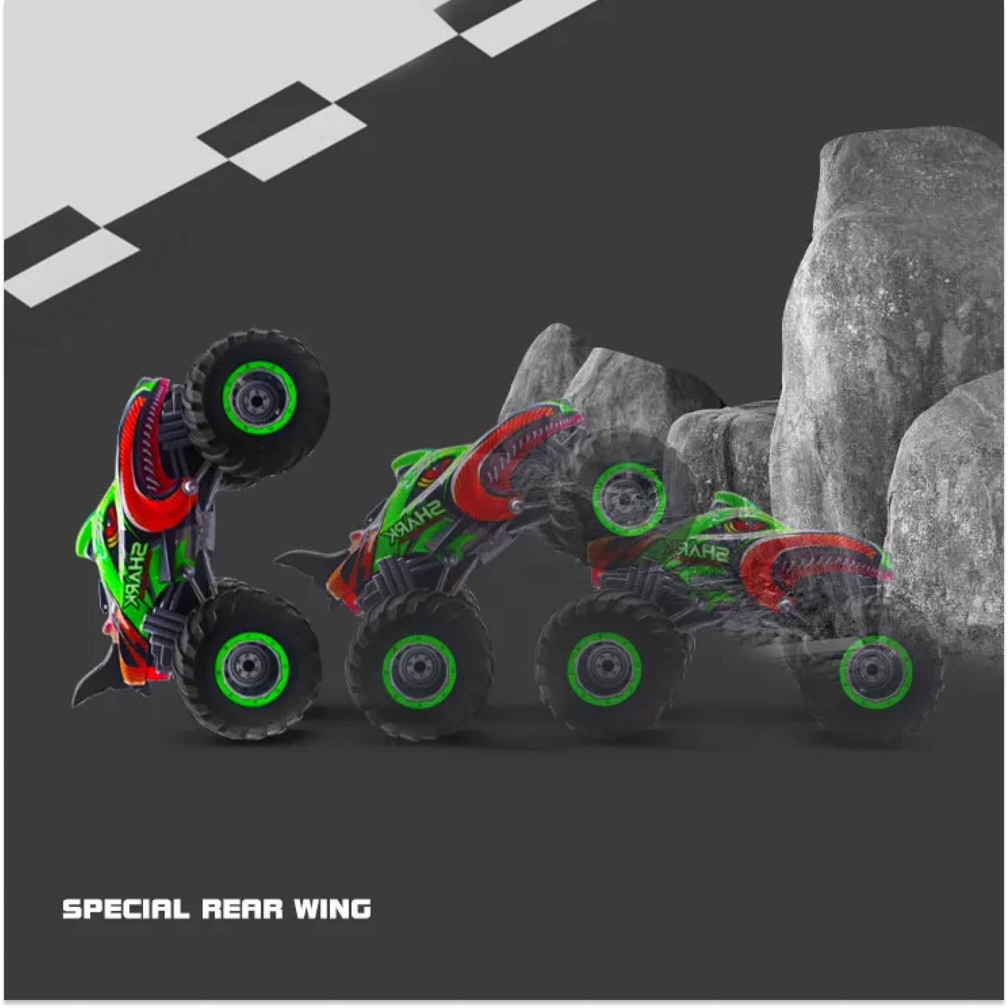 Frendorf | Rc Fernbedienung Monstertruck Offroad 4x4 Hai Gräber Felsenkriecher Drift Auto