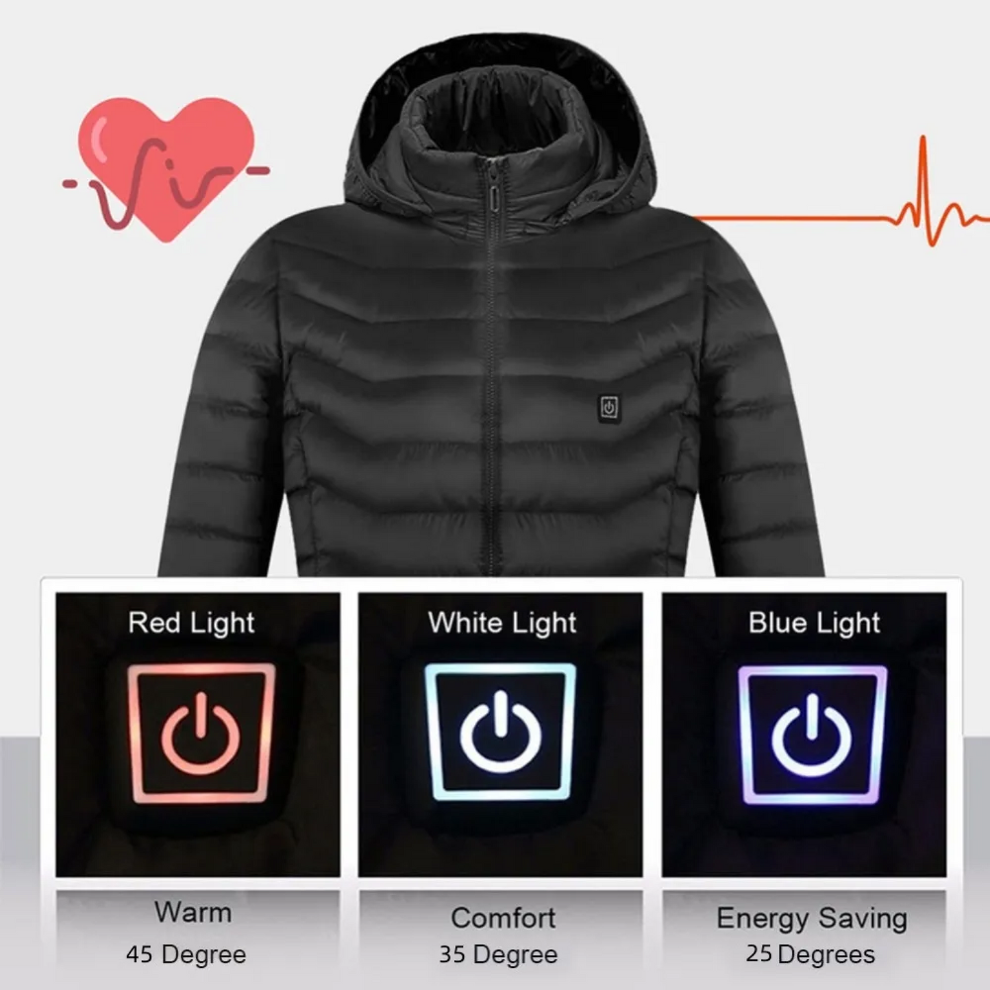 Frendorf | beheizte elektrische Warmjacke Fleece Arbeitskörper Batteriewärmeware für Männer und Frauen
