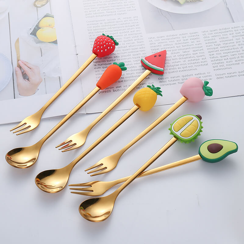 Frucht Edelstahl Dessertlöffel & Gabel