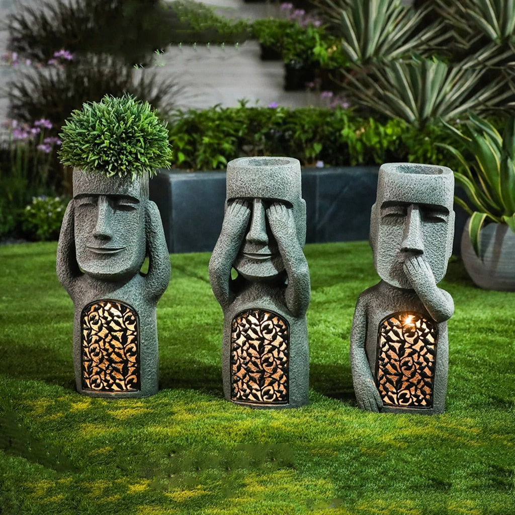 Lustige Osterinsel Statue Ahu Akivi Moai Monolith Garten Dekor Skulptur