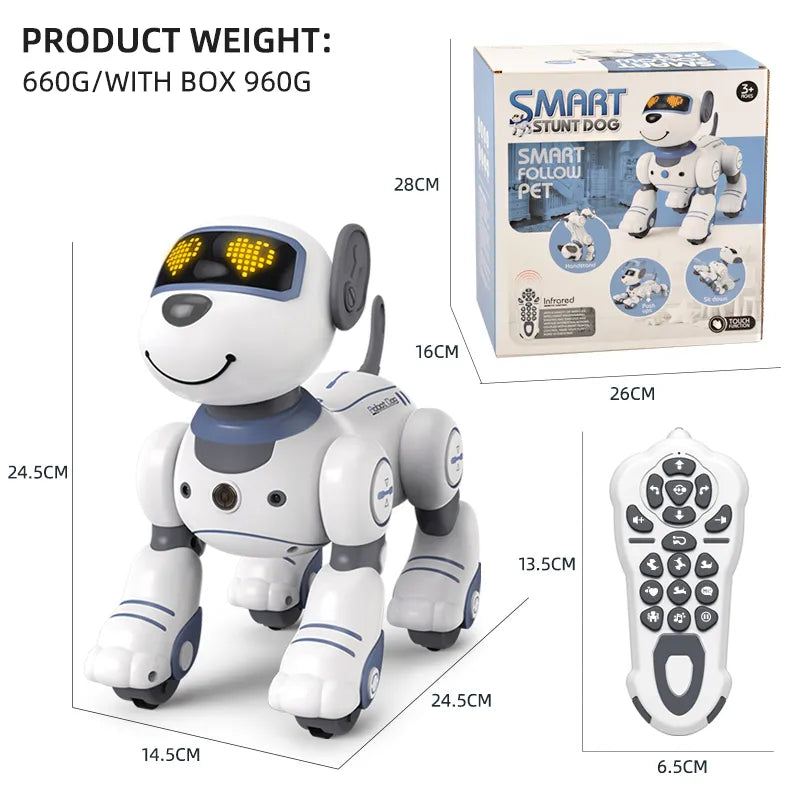 Roboter-Elektronikhund, Stunt-Hund, Sprachbefehl, programmierbarer Berührungssinn, Musiklied, Roboterhund für Kinderspielzeug