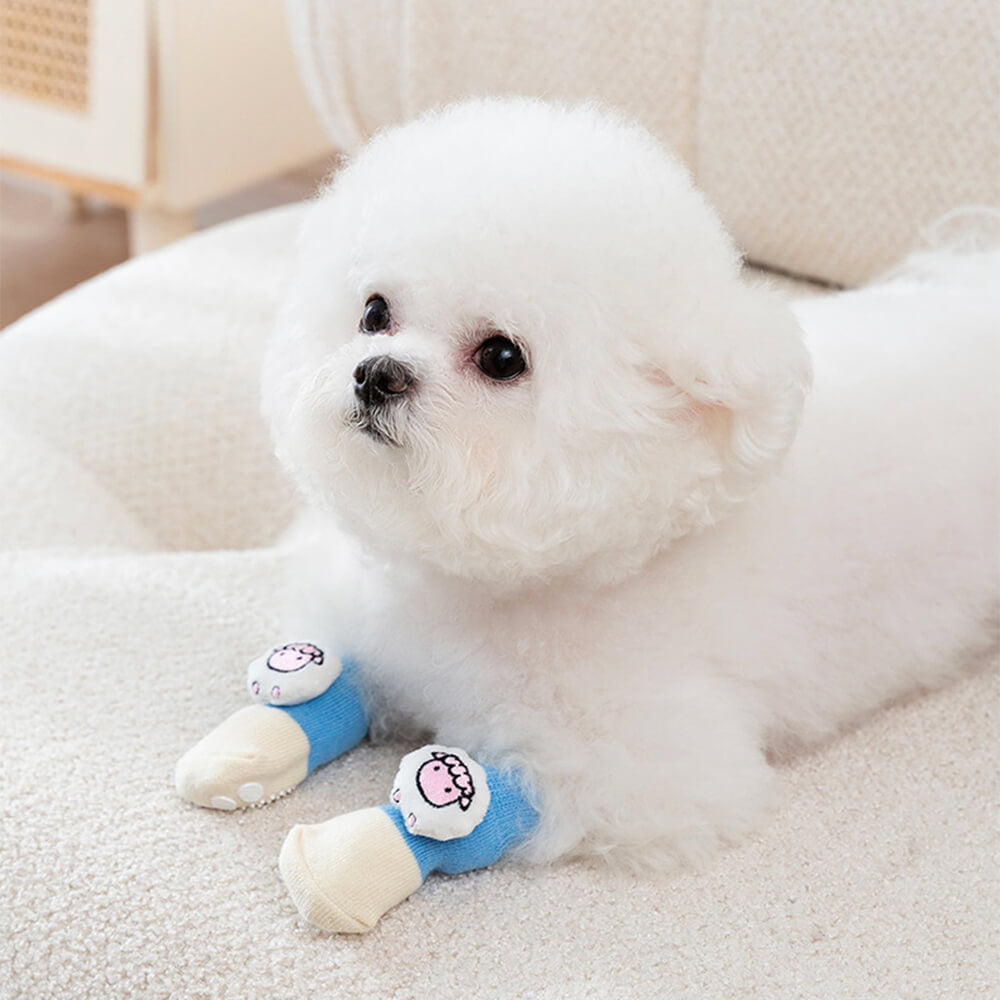 3D Tier Warm Anti-Rutsch Atmungsaktive Gemütliche Hundesocken