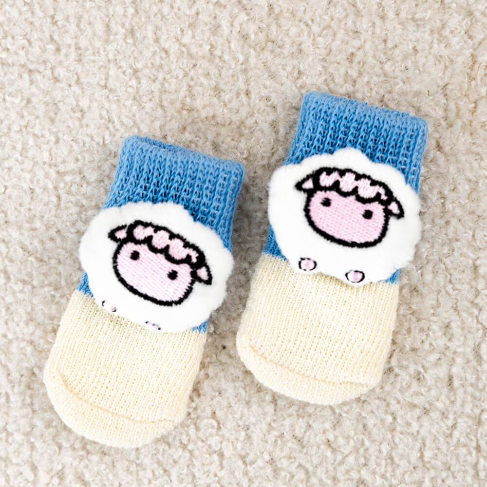 3D Tier Warm Anti-Rutsch Atmungsaktive Gemütliche Hundesocken