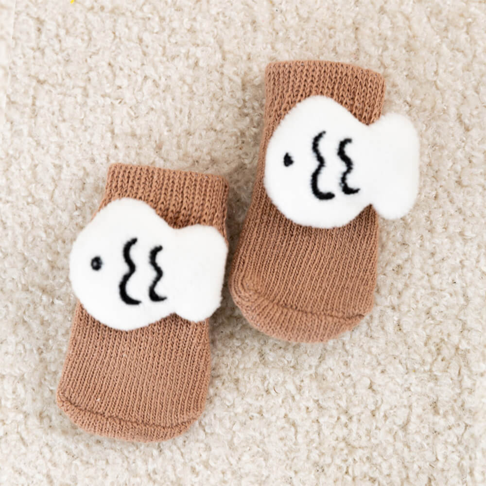 3D Tier Warm Anti-Rutsch Atmungsaktive Gemütliche Hundesocken